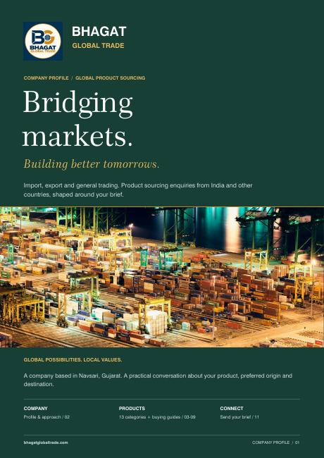 Bhagat Global Trade company brochure cover